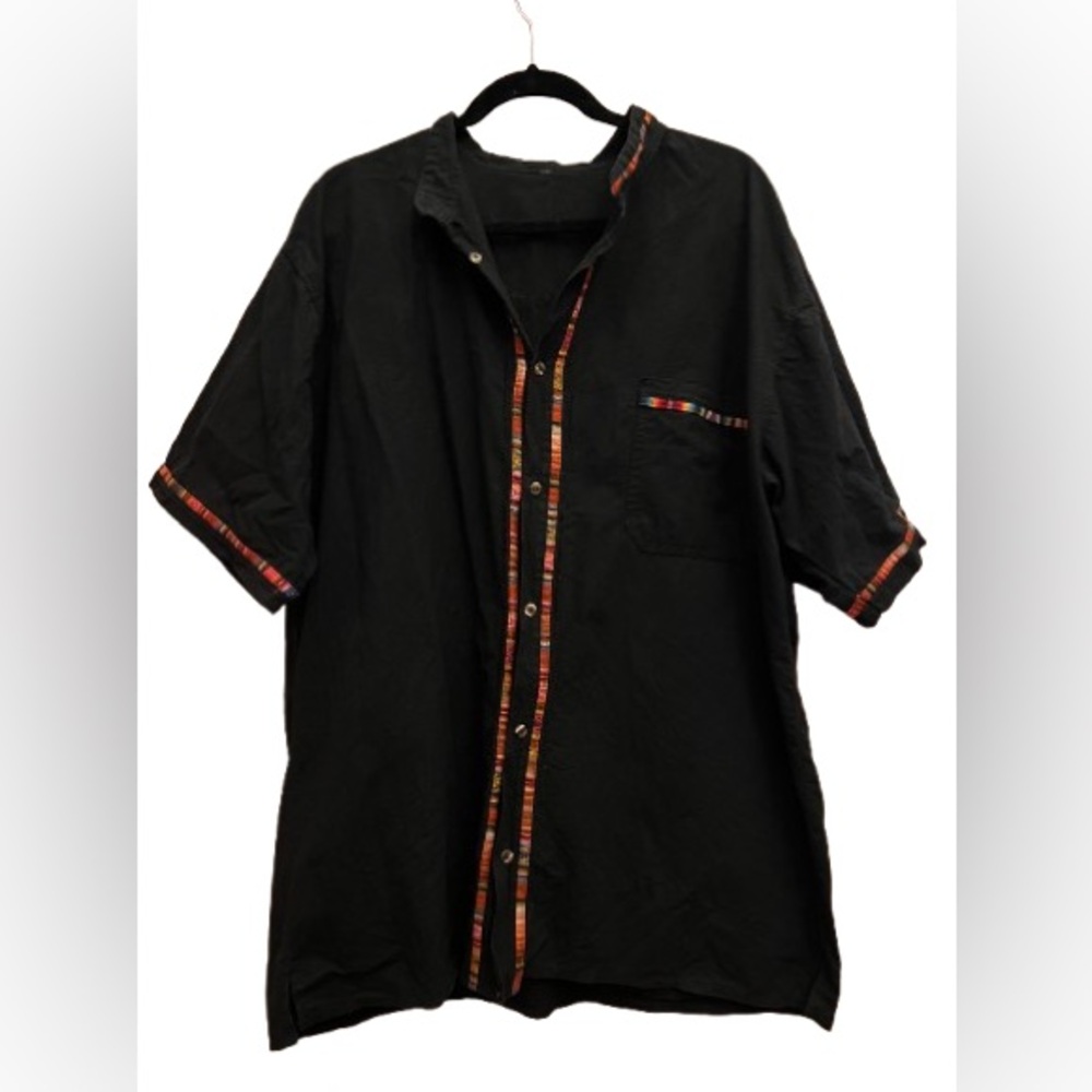 Black Button Up Guatemalan Shirt